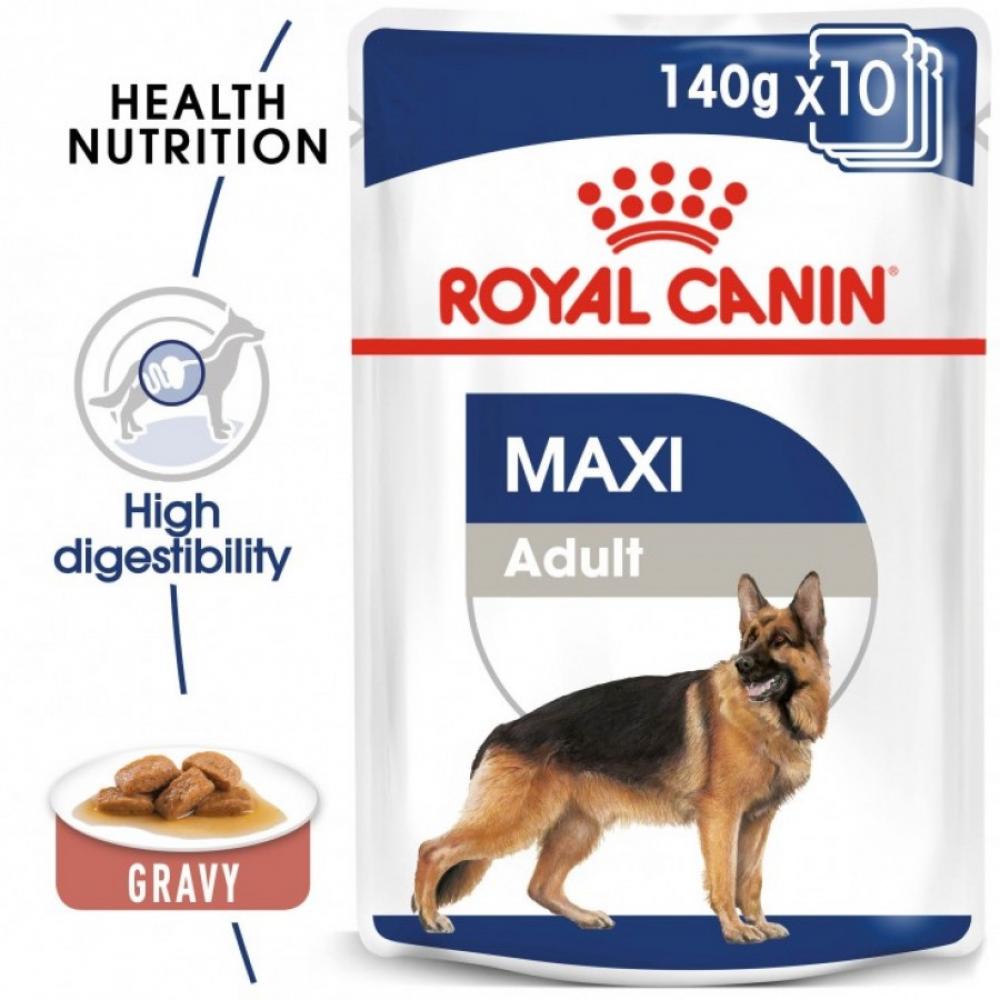 Royal Canin \/ Wet food, Maxi adult, 5 oz. (140 g) royal canin breed health nutrition chihuahua adult wet food pouch box 12 x 3 oz 12 x 85 g
