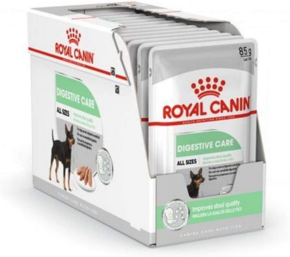 Royal Canin \/ Wet food, Digestive care for all sizes of dog, Pouch box, 12 x 3 oz (12 x 85 g) holistic blend my healthy pet food booster for dogs