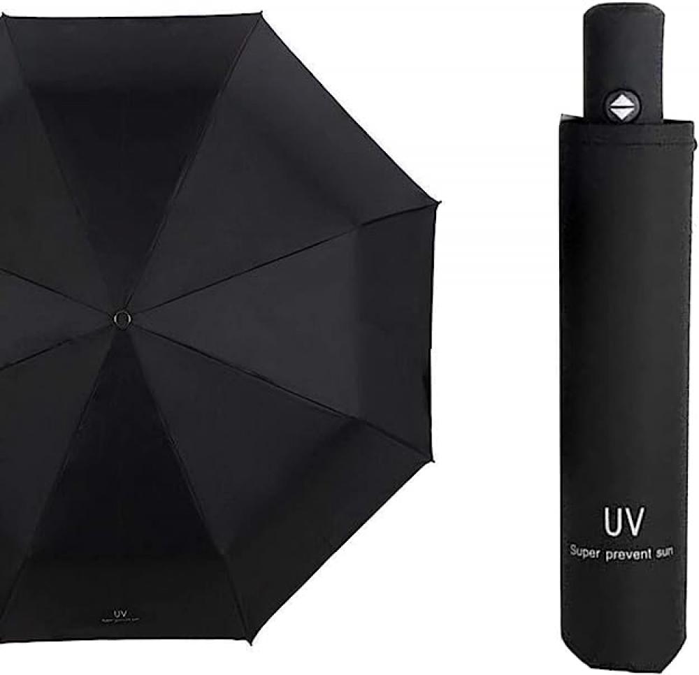 Suncare / Umbrella, Portable, Black folding umbrella sun umbrella suitable for rain gear carried by office workers wind and rain protection against the sun