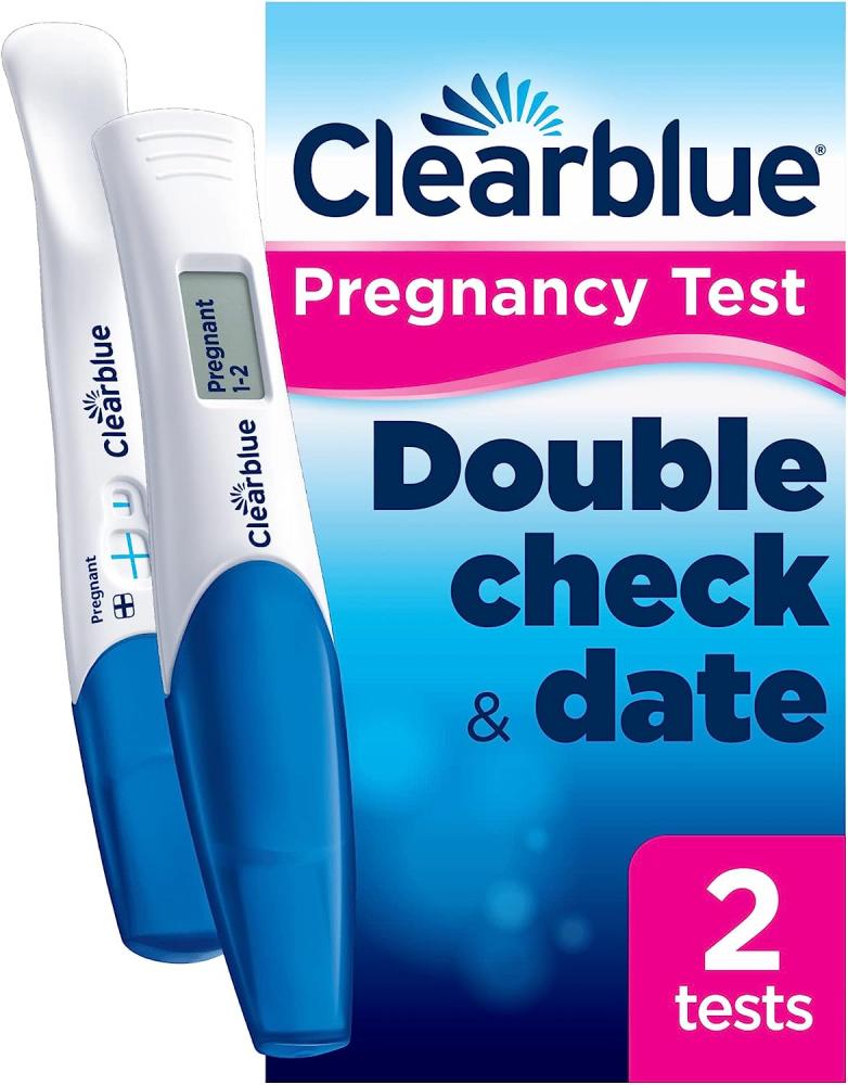 ClearBlue / Pregnancy test, Double check and date, 2 tests sincher pregnancy test household hcg urine testing early pregnancy test pen female urine pregnancy detection 5 pack 5 cups