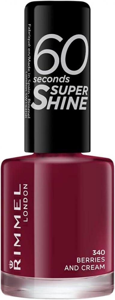 Rimmel London / Nail polish, 60 second, Super shine, 340 - berries and cream power on delay timer time relay 0 60 seconds minutes panel installation with socket base ah2 y ac 220v