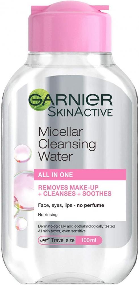 Garnier / SkinActive, Micellar cleansing water, Classic clear, 3.38 fl.oz (100ml) garnier cleansing wipes skinactive normal to dry skin 25 pcs