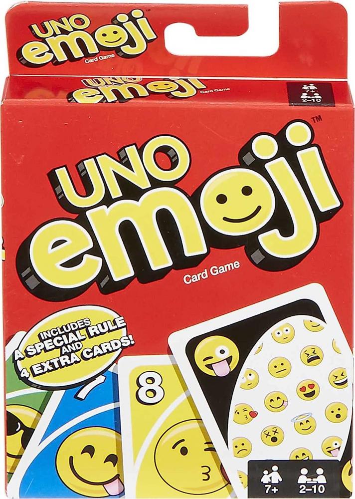 Mattel / Cards, Uno game, Emojies uno card game gxv43 iconic series 1970s