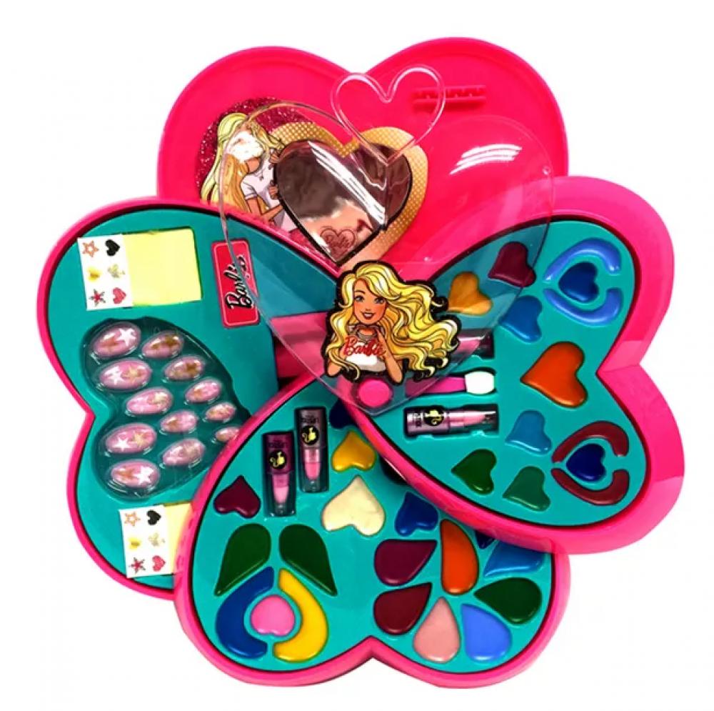 Barbie / Cosmetic case, 4 decks, Heart shape barbie cosmetic case 4 decks heart shape