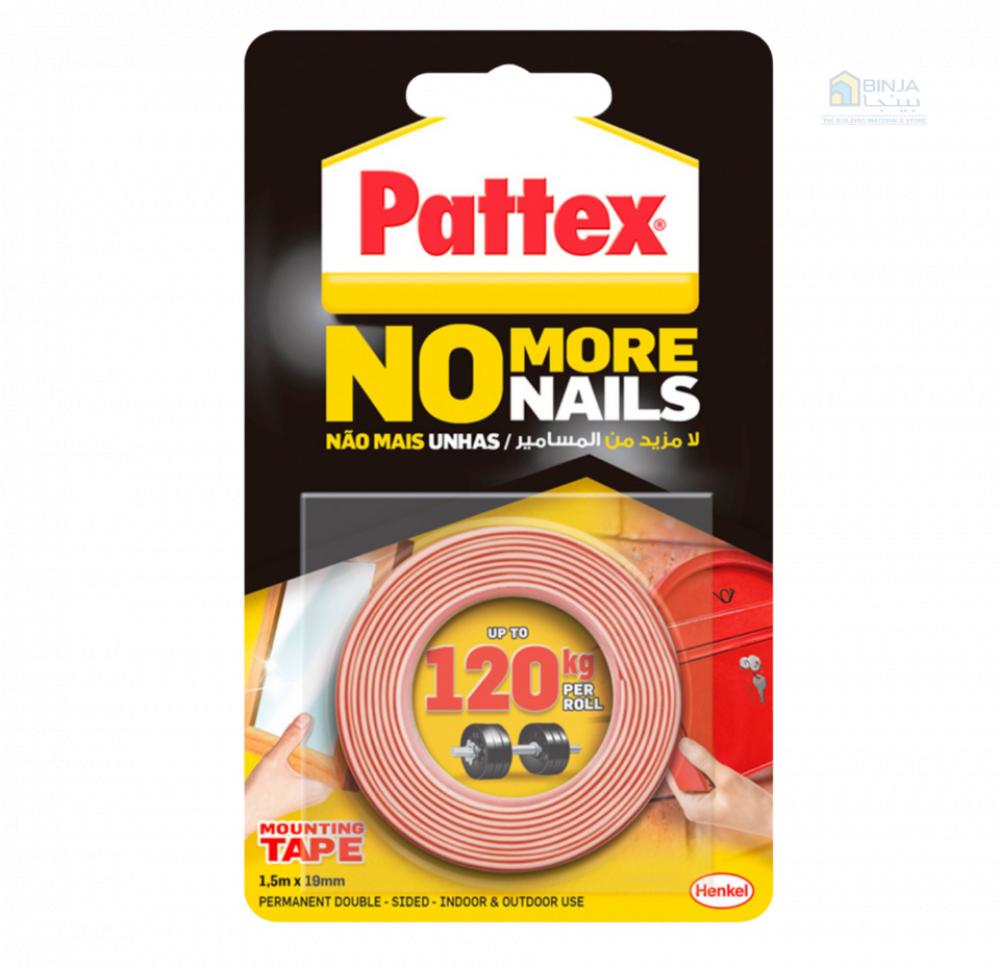 BINJA No More Nails 120kg - Double Sided Mounting Tape Pattex - (1.5m X 19mm) цена и фото