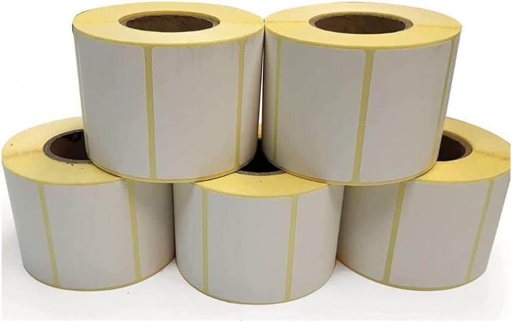 Label Sticker Label Size 58x39mm for Barcode Label Printer Scale, Direct Thermal \& Thermal Transfer, White Colour, 800 Labels per Roll 40 mm Core pos cash register rolls 2 ply 76x70 mm white yellow 55 gsm pack of 10 rolls