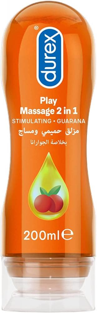Durex play stimulating massage 2 in 1 lube arousing guarana gel 200ml sex lubricant anal lubricant gay vaginal lubricant gel water based grease oil sex toys adult sex massage supplies 200 400ml
