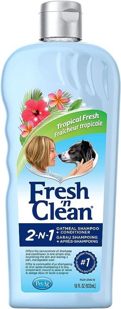 Fresh 'n Clean 2-in-1 Oatmeal Conditioning Shampoo, Tropical Scent brazilian keratin treatment with portable capacity 300ml purifying shampoo deep cleansing hair care product