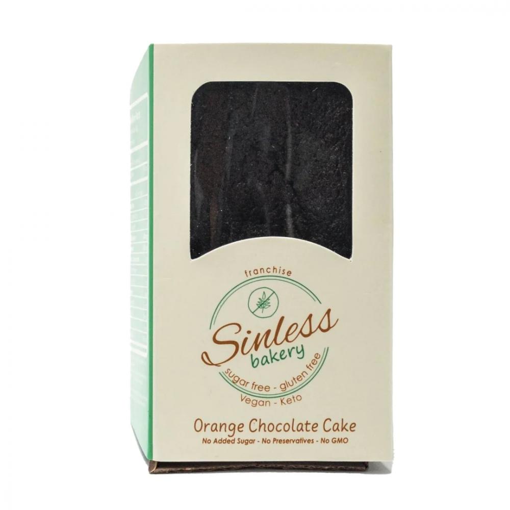 Sinless bakery / Orange chocolate cake, Gluten free, 84 g natural baking healthier recipes for a guilt free treat
