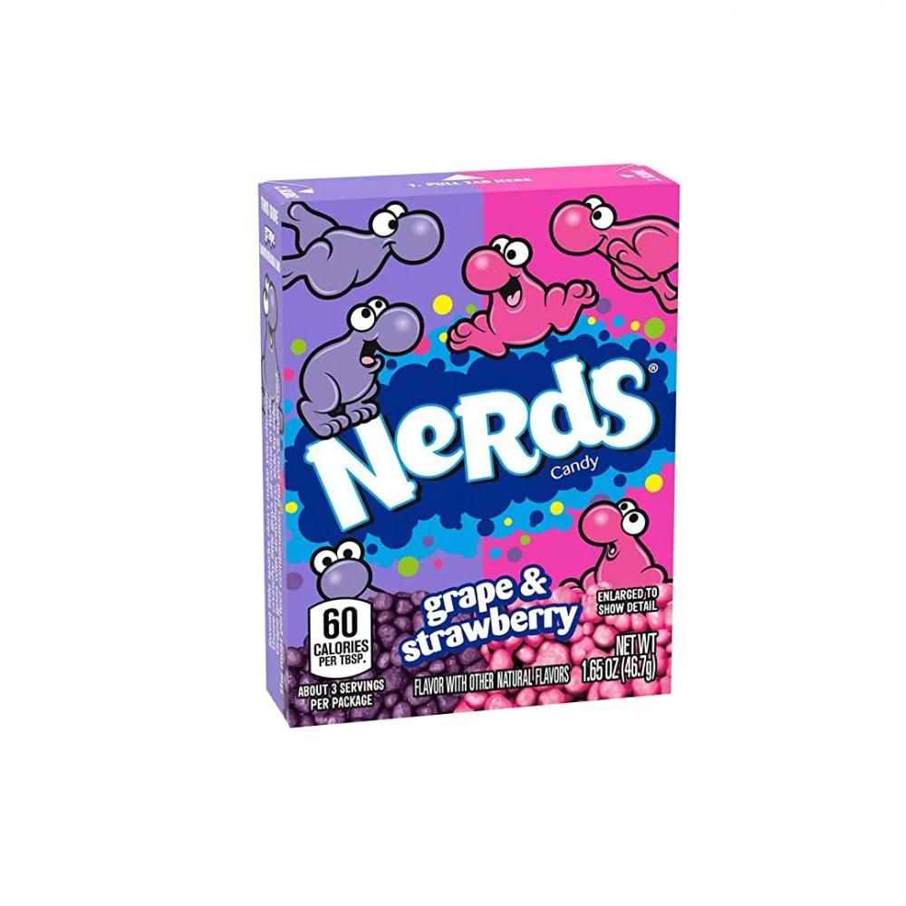 Nerds / Candies, Grape strawberry, 46.7 g amgum конфеты nerds cherry