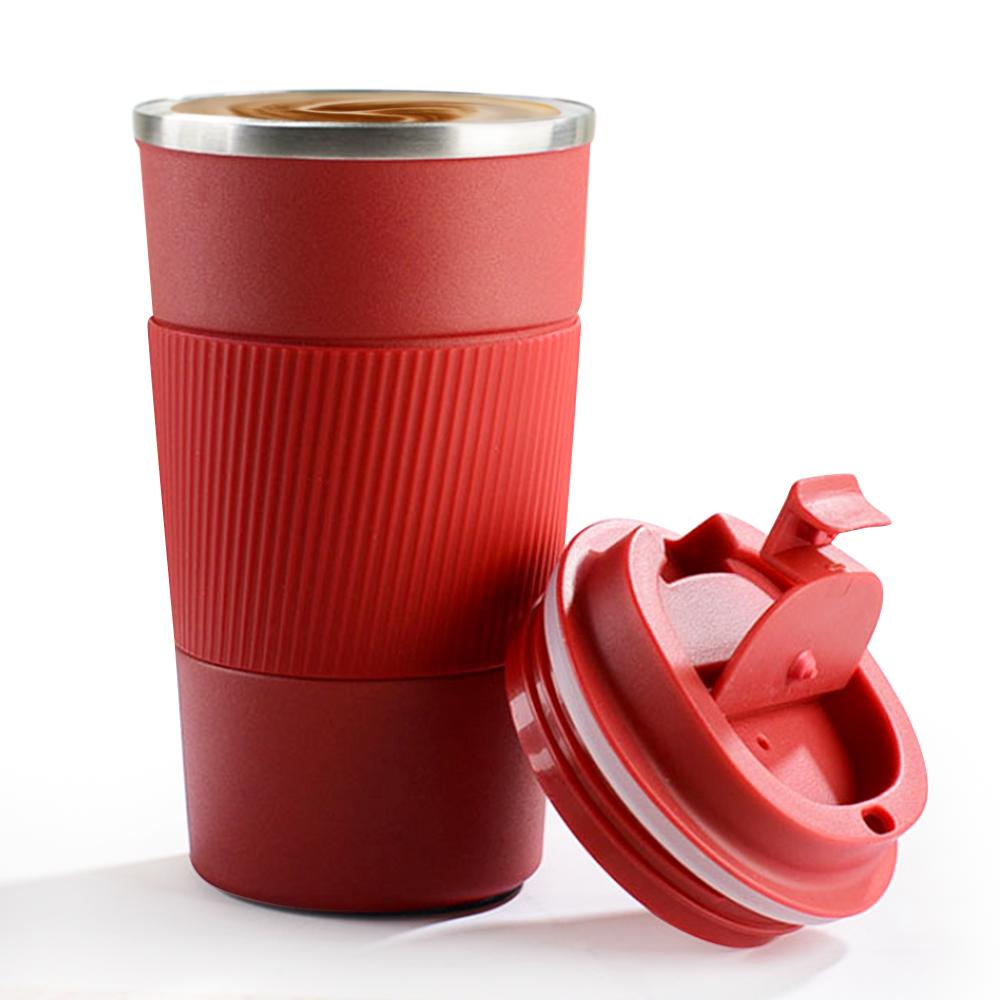 Stainless mug Double Wall Vacuum flip lid compact portable necessary in daily routine drinks stay cool or hot comfortable in traveling great impermeab creative coffee mug with straws cup 500ml double layer stainless steel thermos cup water bottle mugs gradient diamond shape mug