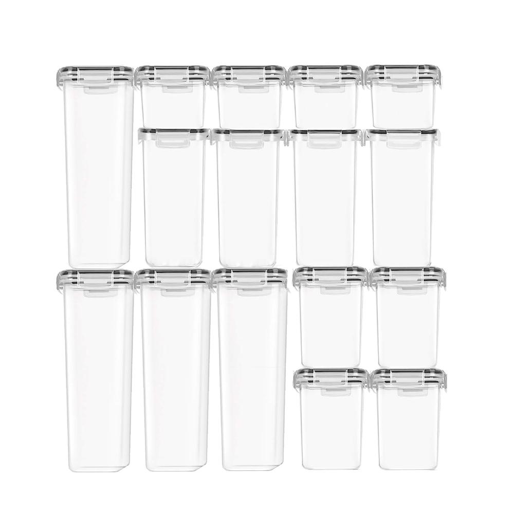 Meal canister adult container for meal Plastic food storage Pantry Set of 16 Containers BPA-Free Dishwasher Safe rubbermaid plastic hocking storage co body builder meal bag 6 containers back