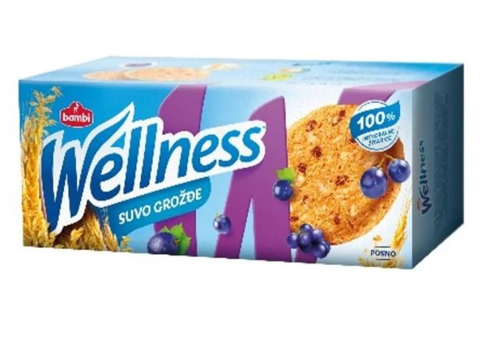 цена Bambi / Wholewheat biscuit wtih raisins Wellness, 210 g