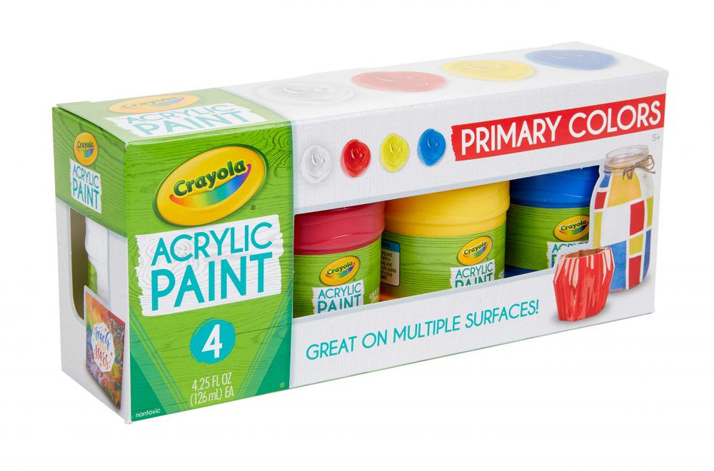 crayola multi surface acrylic earth colors Crayola Acrylic Paint Set Primary Multicolor