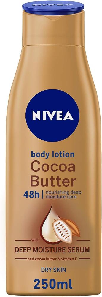 NIVEA / Lotion, Cocoa butter, Moisturiser, 8.5 fl oz (250 ml) arko men cologne after shave lotion balm gel 250 ml fragrance alum stone shaving lotion gel protects your skin relaxes and cools