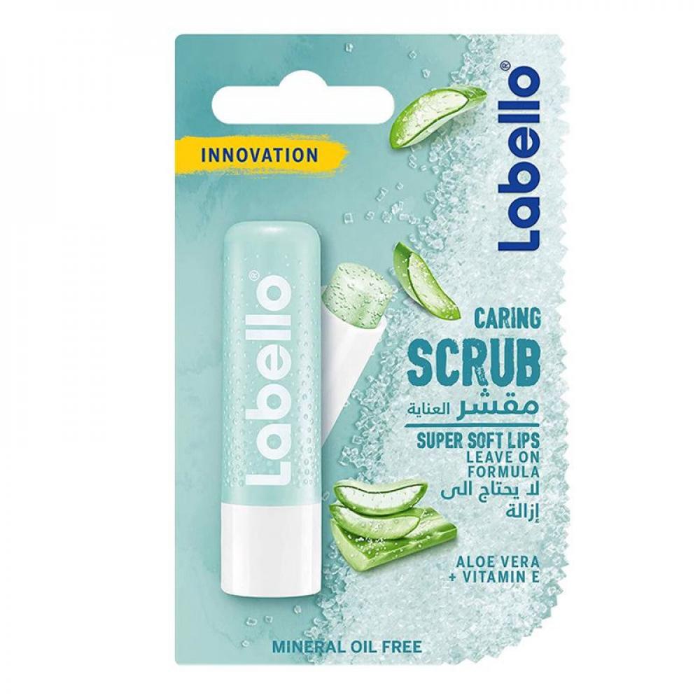 Labello / Lip scrub, Caring, Aloe vera and vitamin E, 0.16 oz (4.8 g) labello lip balm moisturising lip care blackberry shine 0 16 oz 4 8 g