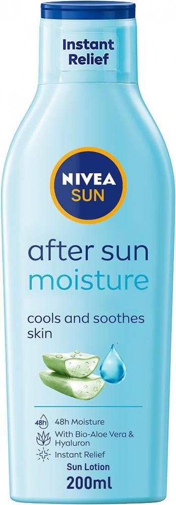 NIVEA / Lotion, After sun, Moisture, Instant relief, 6.76 fl oz (200 ml) цена и фото
