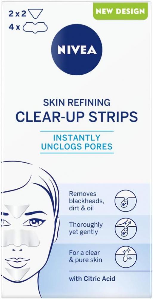 NIVEA / Face strips, Skin refining, With citric acid, 6 pcs veet hair removal strips for sensitive skin 20 strips