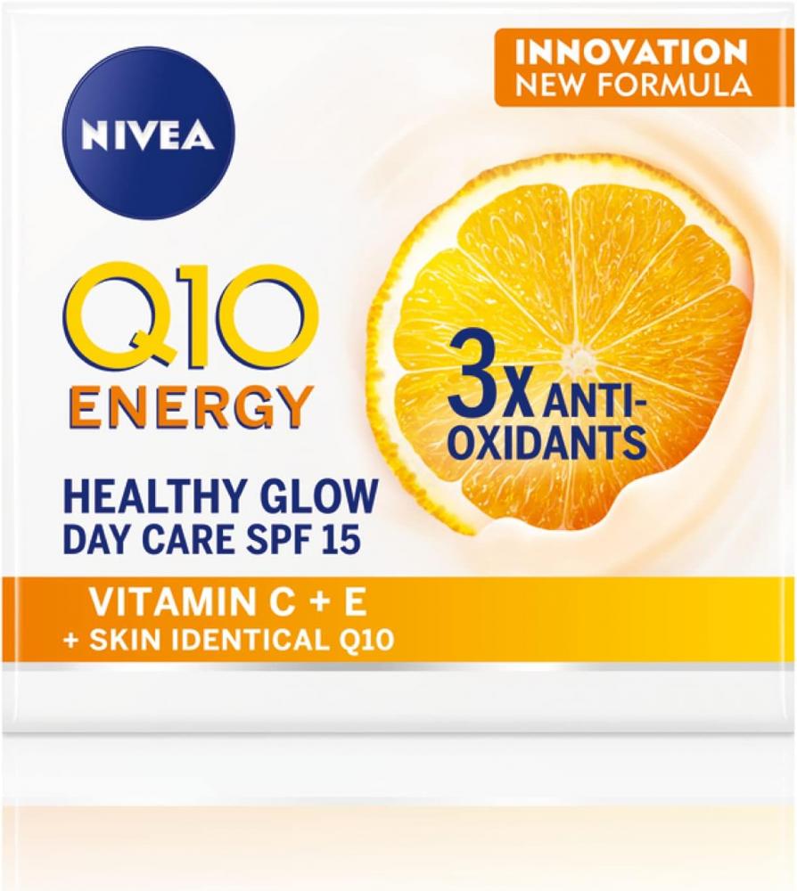 NIVEA / Cream, Q10 energy, Healthy glow, 1.69 fl oz (50 ml) 30ml turmeric oil anti wrinkle concentrate serum facial skin care products face serum moisturizing whiting cream beauty products