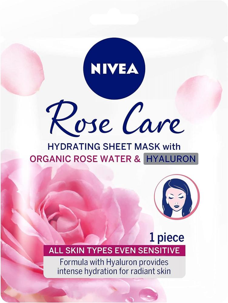 NIVEA / Sheet mask, Rose care, Hydrating, 1 pc i dew care let s get sheet faced 14 day sheet mask set 0 67 fl oz 20 ml each