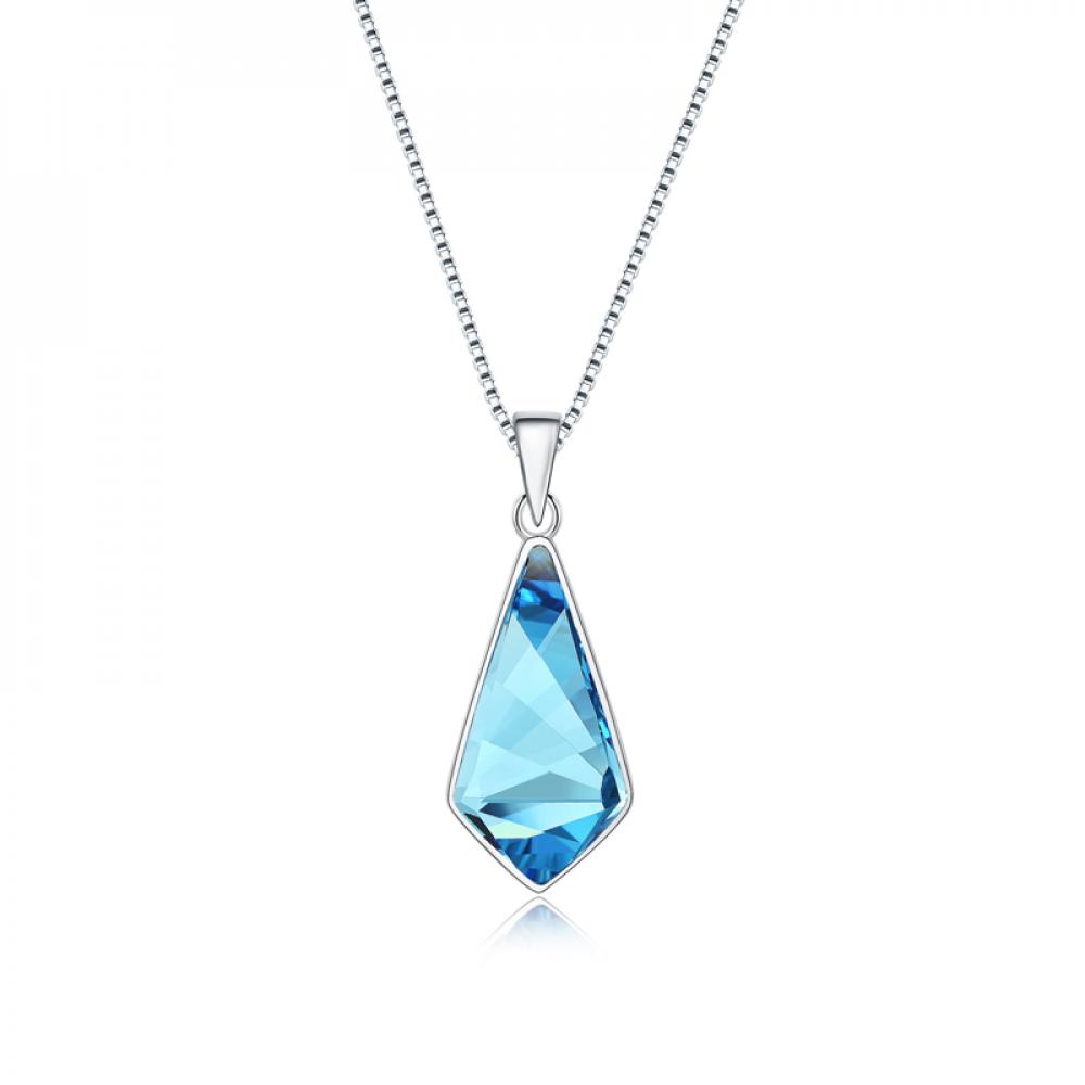 цена Luxury Bee Necklace Austi - Swarovski Crystal Pendant with Silver Sterling 925 Necklace - Blue-Valentine Gift for Her