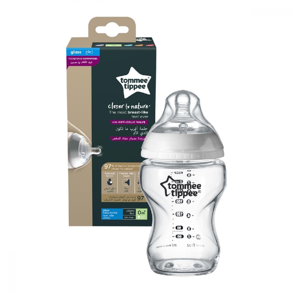 Tommee Tippee / Feeding bottle, Closer to nature, Glass, 250 ml tommee tippee feeding bottle closer to nature 260 ml