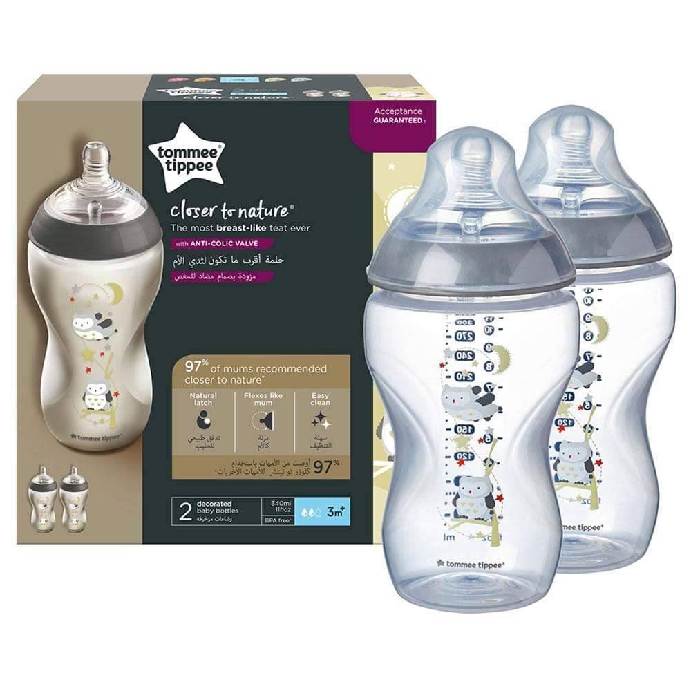 Tommee Tippee / Feeding bottle, Closer to nature, 340 ml, 2 pcs tommee tippee feeding bottle closer to nature glass 150 ml