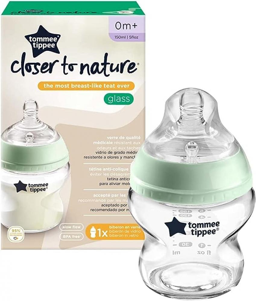 Tommee Tippee / Feeding bottle, Closer to nature, Glass, 150 ml tommee tippee glass bottle clear closer to nature tt42243777 5 fl oz 150 ml
