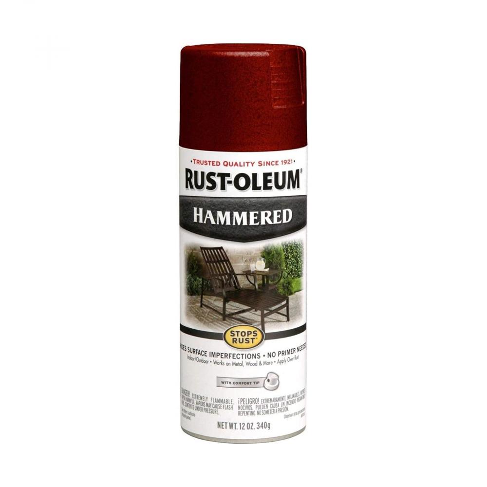Rust-Oleum Hammered Metal Finish Red 12 Oz. rust oleum stops rust satin white 12 oz