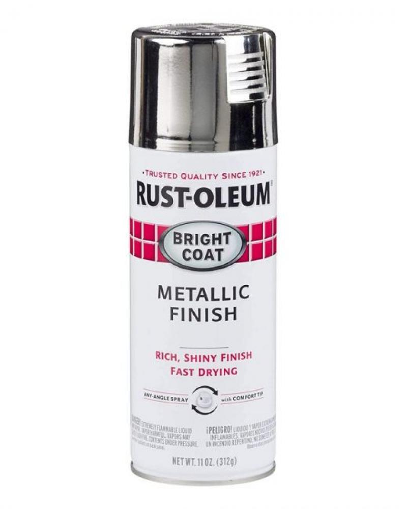 Rust-Oleum Bright Coat Metallic Glass Chrome 11 Oz. rust oleum stops rust flat spray black 12 oz