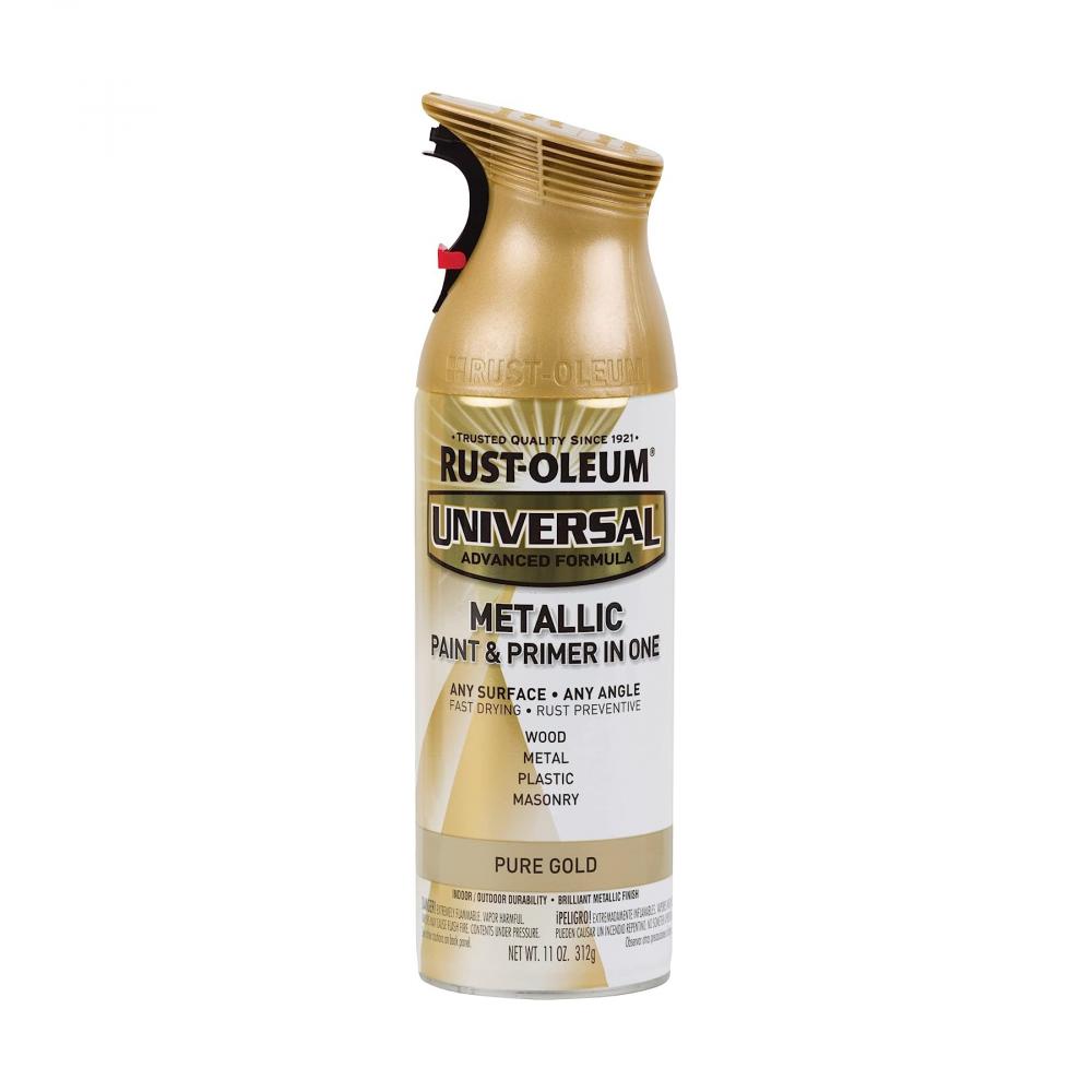 Rust-Oleum Universal Spray Metallic Pure Gold 11 Oz. rust oleum stops rust gloss pure white 12 oz