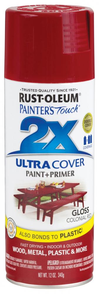 RustOleum PT 2X Ultra Cover Gloss Colonial Red 12Oz rustoleum pt 2x ultra cover gloss candy pink 12oz