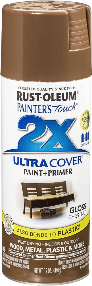 RustOleum PT 2X Ultra Cover Gloss Chestnut 12Oz rustoleum pt 2x ultra cover metallic aluminium 12oz