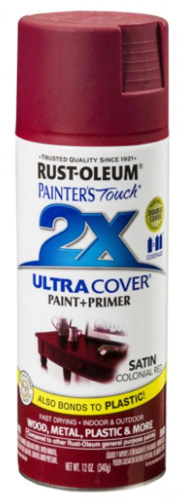 RustOleum PT 2X Ultra Cover Satin Colonial Red 12Oz rustoleum painter s touch 2x ultra cover satin green apple 12oz