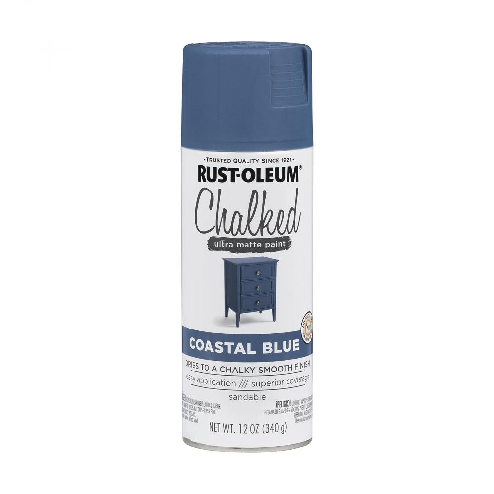 Rust-Oleum 12 Oz. Coastal Blue Chalk Spray rust oleum bright coat metallic glass chrome 11 oz
