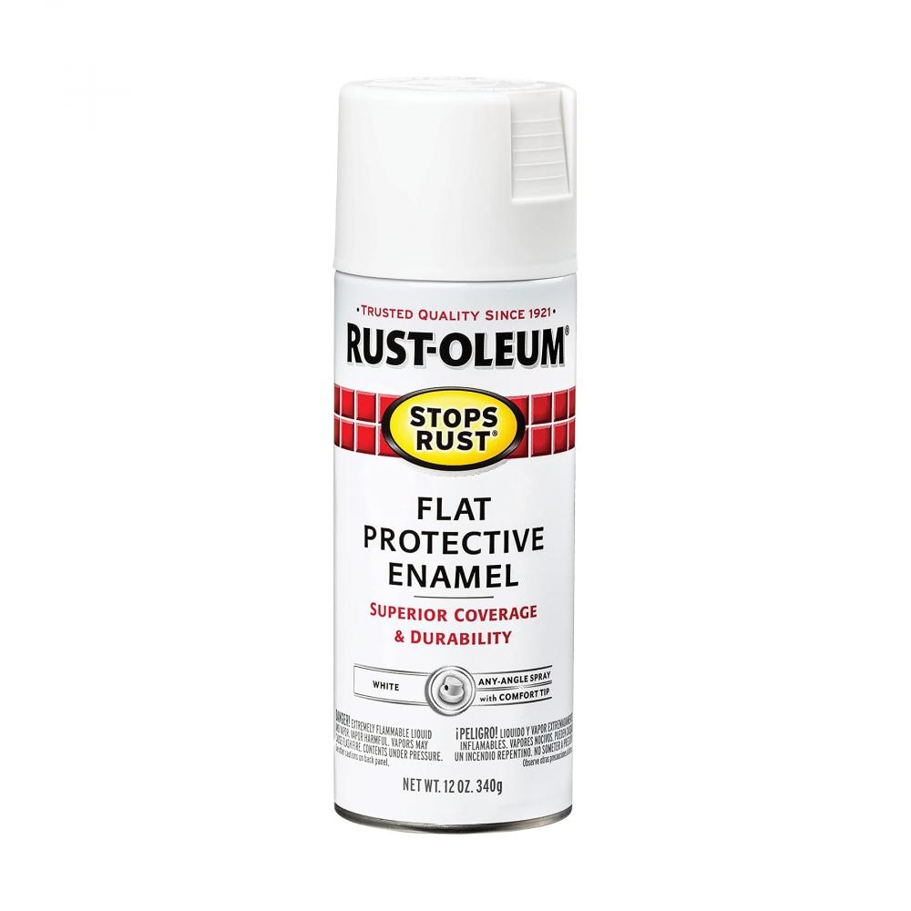 Rust-Oleum Stops Rust Flat White rust oleum stops rust flat spray black 12 oz