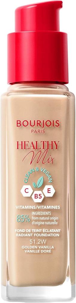 Bourjois / Foundation, Healthy mix, Golden vanilla bourjois foundation healthy mix clean and vegan 51w light vanilla 1 0 fl oz 30 ml