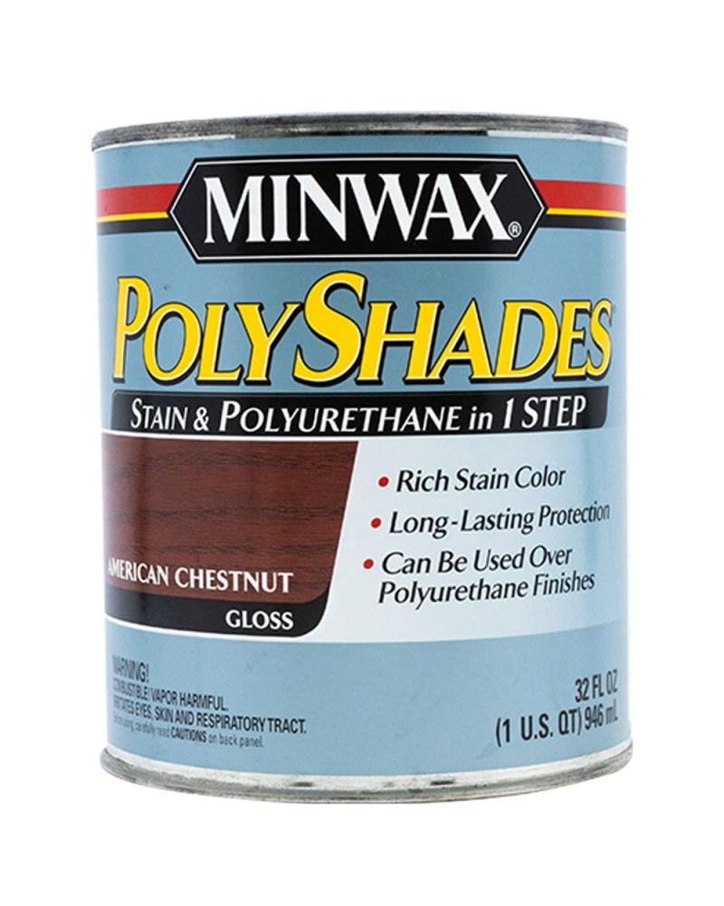 Minwax Polyshades Gloss, American Chestnut, Quart minwax 1 2 pint interior wood gel stain antique maple