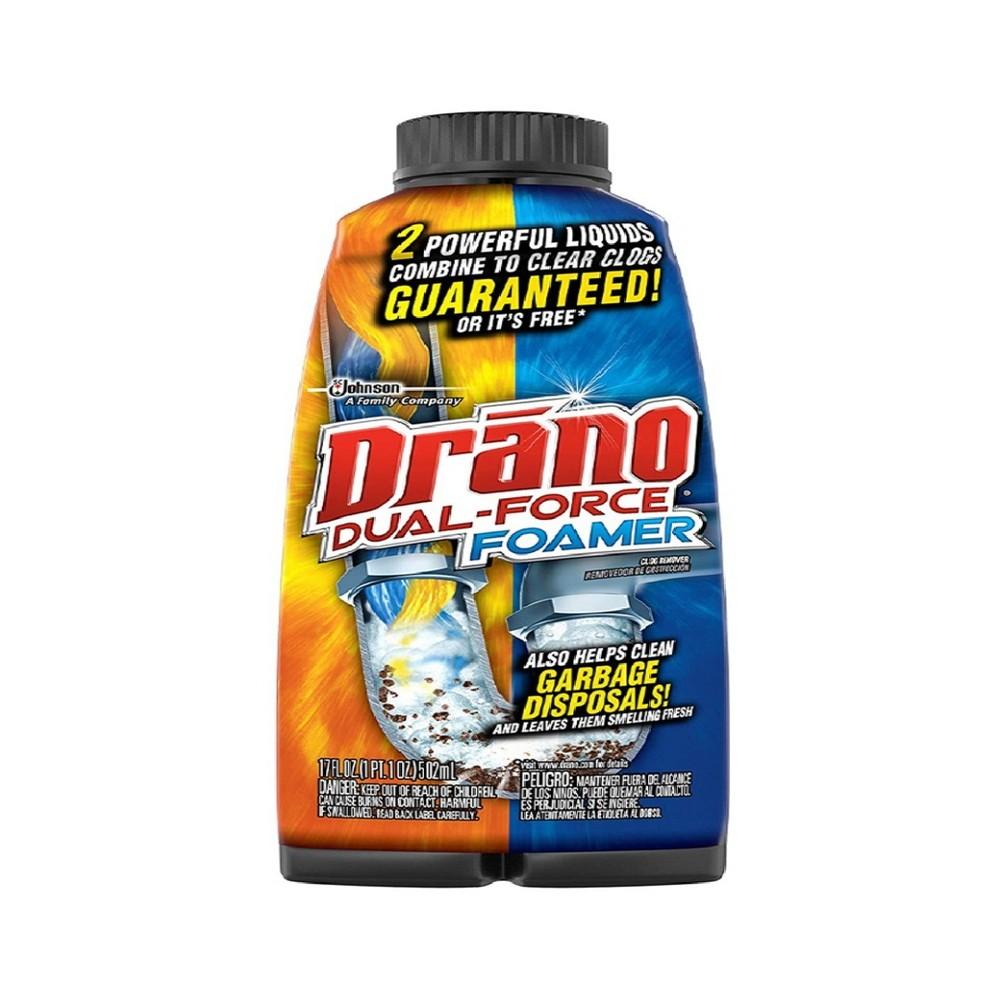 Drano 17 oz. Clog Remover one time anti clogging floor drain sticker for bathroom and bathroom hair catcher mesh stickers throwaway floor drain cover