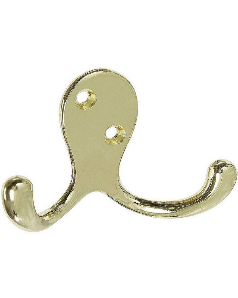 National Double Polished Brass Robe Hook