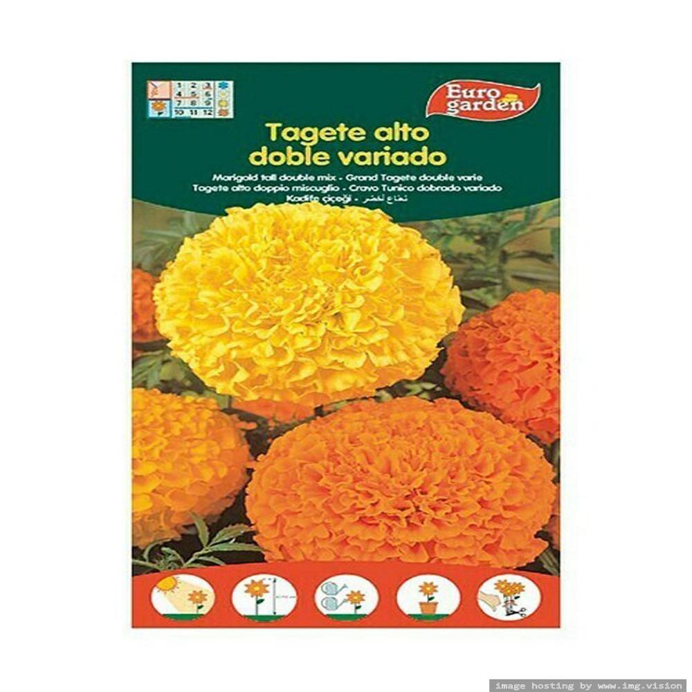 Euro Garden Marigold Tall Double Mix bone emily seeds and flowers