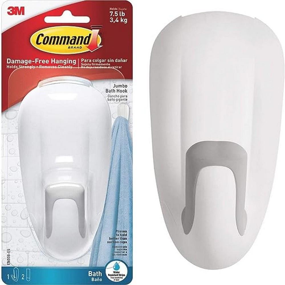 Command Large Bathroom Hook command 3pack clear wire hook