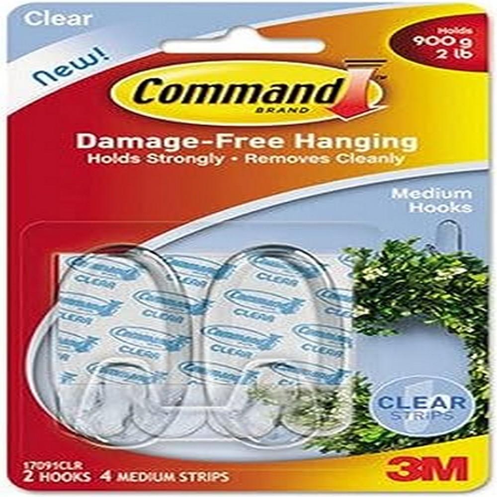 Command 2 Pack Clear Medium Hook command picture hanging strips medium
