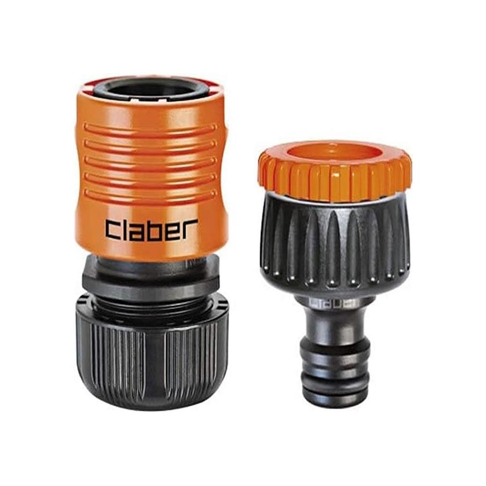 Claber Set Tap Connector 3pcs 1 2inch 3 4inch garden water hose pipe fitting quick tap connector adaptor
