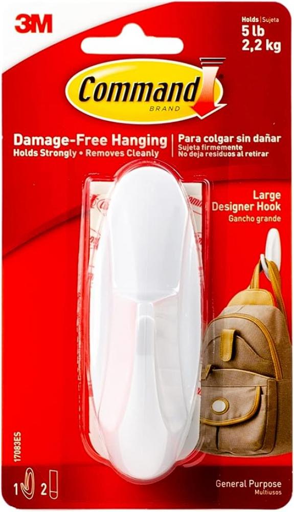 Command Designer Large 1 Hook And 2 Strips command 2 pack clear medium hook