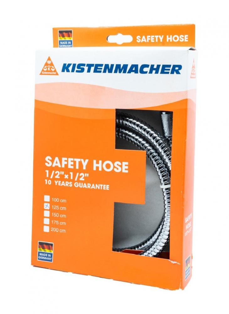 Kistenmacher Safety Hose 125 cm brass coated hose adapter 1 2 quick connect swivel connector rust free durable garden hose coupling systems watering irrigation