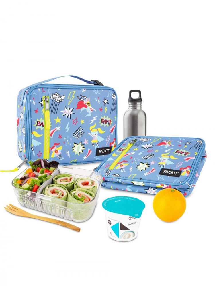 Packit Freezable Classic Lunch Box Super Hero 1100ml 304 stainless steel double layer insulated lunch box with tableware portable lunch box with multi layer soup bowl