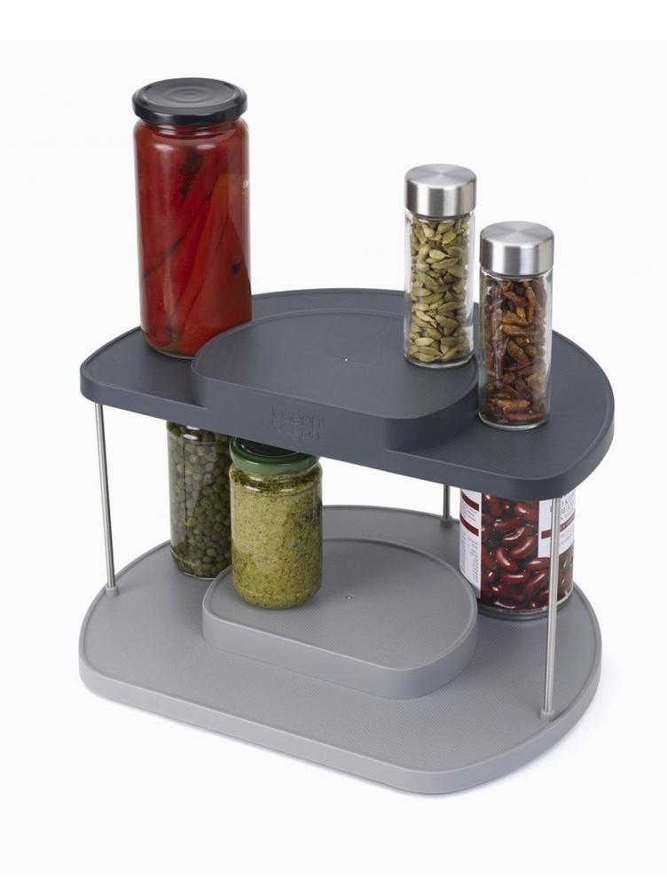 Joseph Joseph CupboardStore 2 Tier Rotating Cabinet Organizer inter design crisp tiered spice rack clear