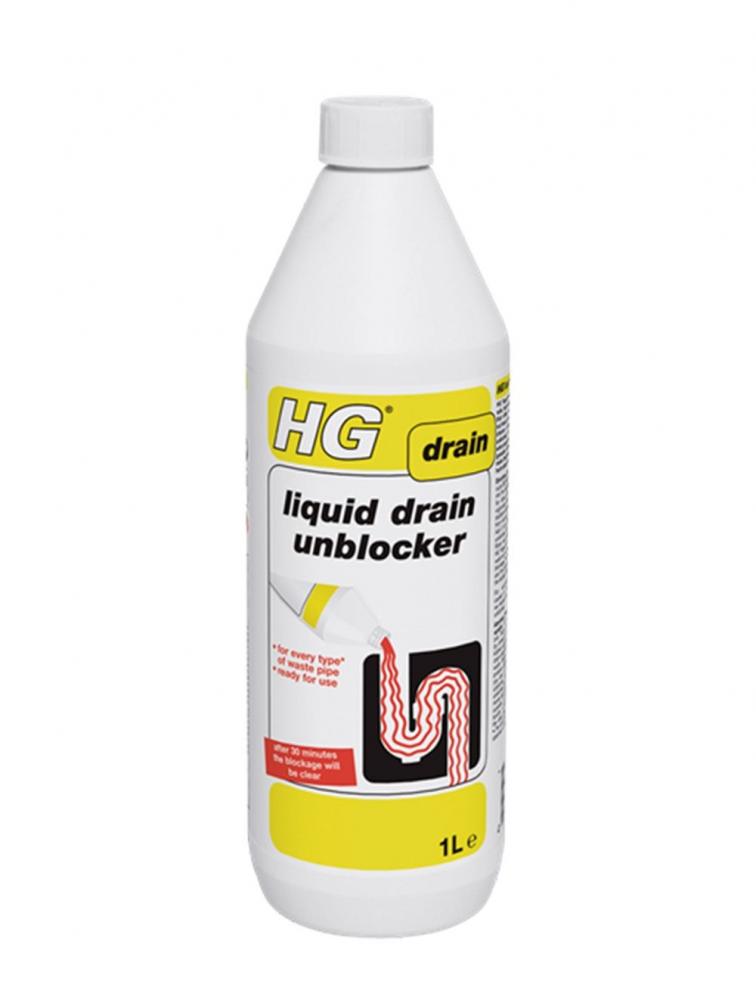HG 1 Liter Kitchen Drain Unblocker drano max gel drain clog remover and cleaner for shower or sink drains unclogs and removes hair soap scum blockages 80oz