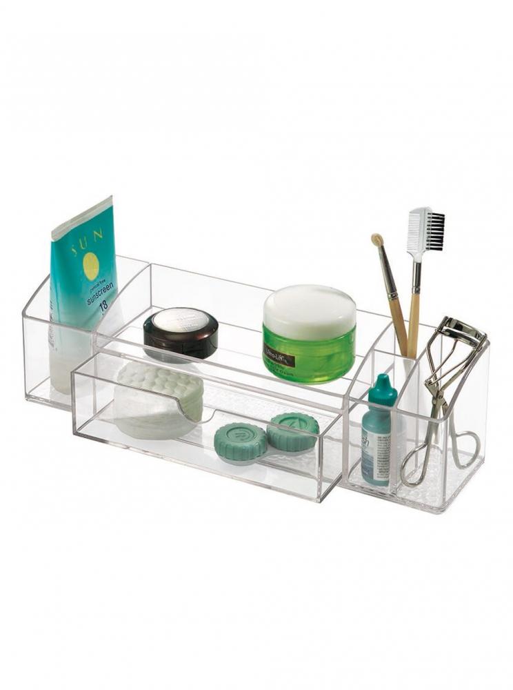 Interdesign Med+ Drawer Caddy Pull Out Drawer 12 inch Clear interdesign ariel turntable 9 inch clear